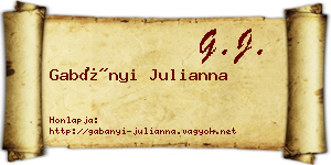 Gabányi Julianna névjegykártya